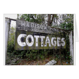 Inn-tecken för övergiven motor hälsningskort