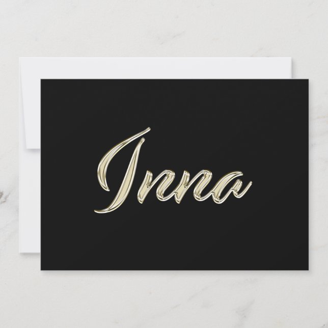 Inna white gold Handwriting Karte Kort (Framsida)