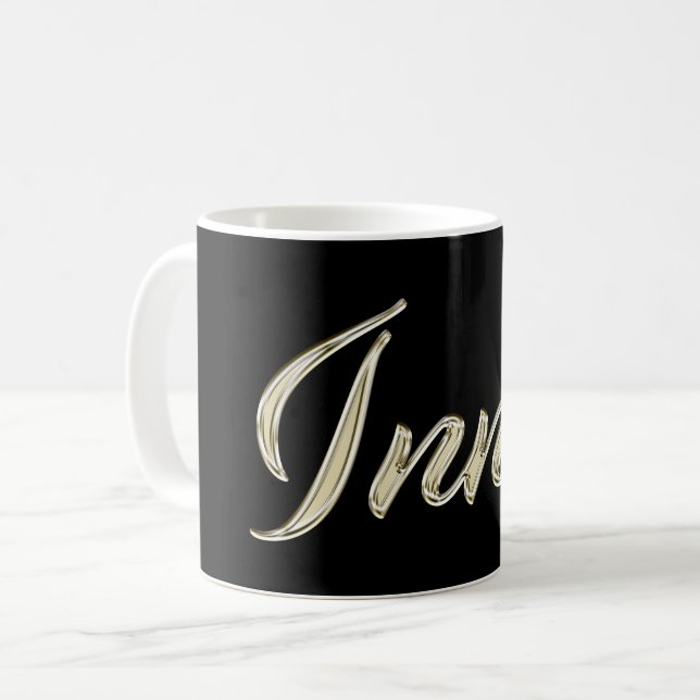 Inna white gold Handwriting Tasse Kaffeetasse Kaffemugg (Framsida vänster)