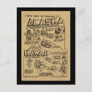 Innan de var Stater Alaska och Hawaii Vykort