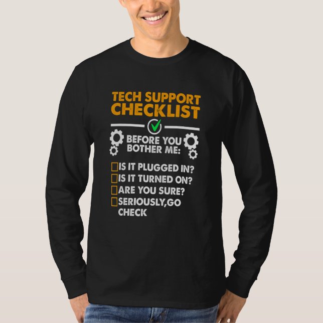 Innan du bränner mig Geek Funny Tech Support Chec T Shirt (Framsida)