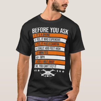 Innan du frågar Lättare Drone FPV Pilot RC Quadcop T Shirt