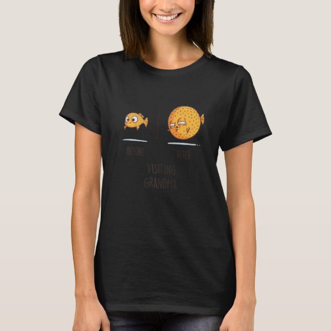Innan du har besökt Grandma Puffer Fish Cute Rolig T Shirt (Framsida)