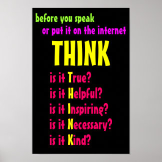 Innan du talar Tänka Poster