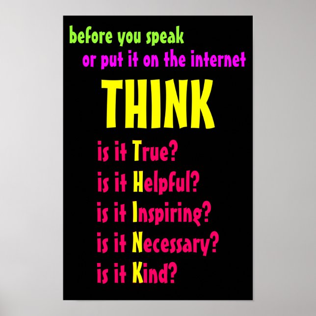 Innan du talar Tänka Poster (Framsidan)