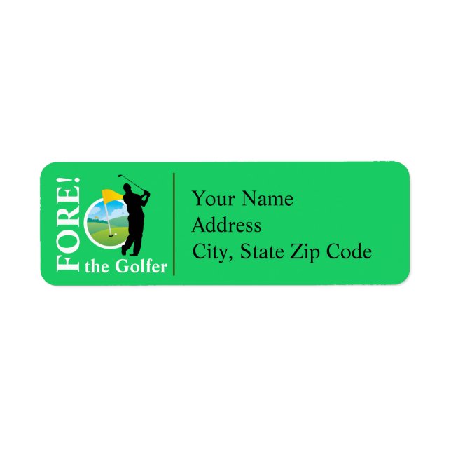 Innan Golfer Return-adressetiketten Returadress Etikett (Framsidan)