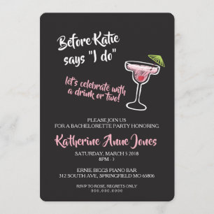 Innan jag gör Bachelorette Drinks Inbjudan
