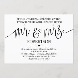 Innan jag gör herr och fru Möhippa minimalistisk Inbjudningar