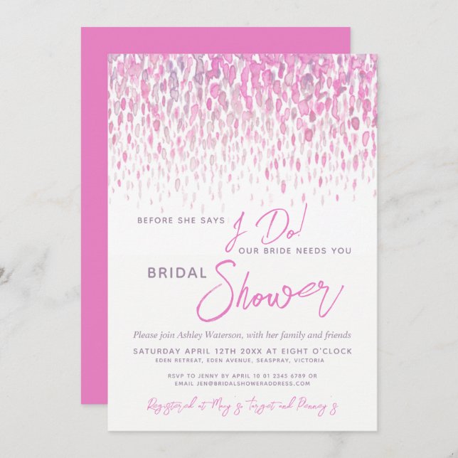 Innan jag gör rosa av möhippa inbjudningar (Fram/baksida)