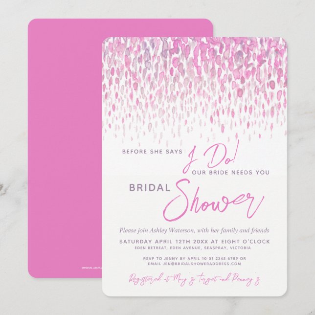 Innan jag gör rosa av möhippa inbjudningar (Fram/baksida)