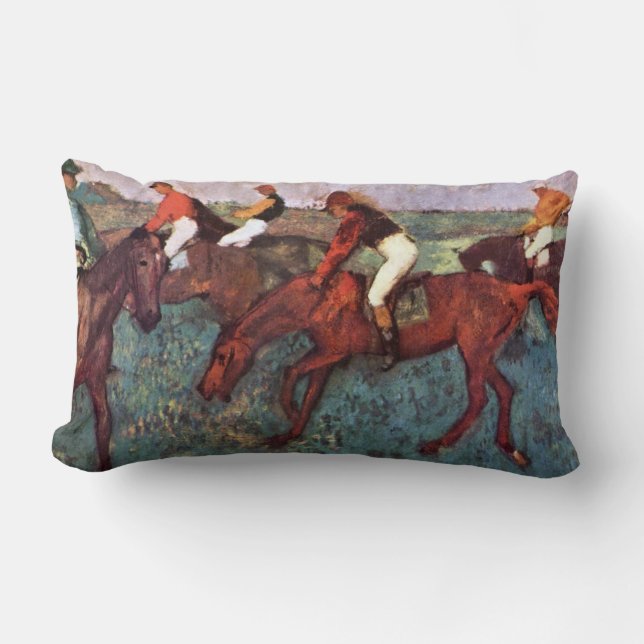 Innan Jockeis-utbildningen startas - Degas-målning Lumbarkudde (Framsida)