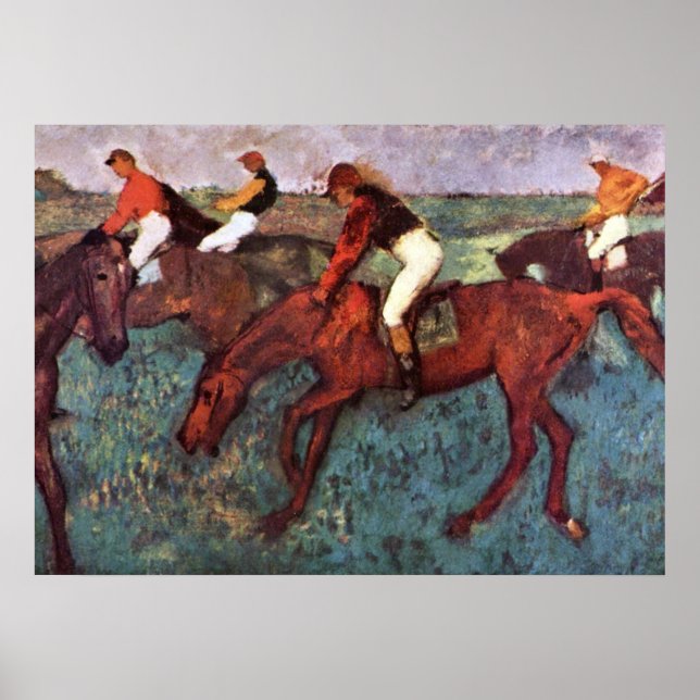 Innan Jockeis-utbildningen startas - Degas-målning Poster (Framsidan)