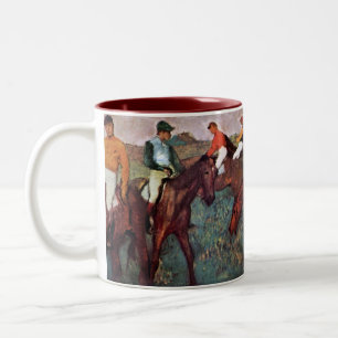 Innan Jockeis-utbildningen startas - Degas-målning Två-Tonad Mugg