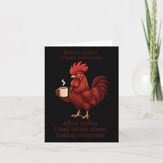 Innan kaffe Efter kaffe Roligt S Humor Mäns Kort (Framsida)