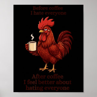 Innan kaffe Efter kaffe Roligt S Humor Mäns Poster
