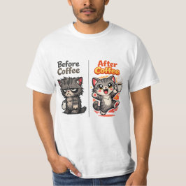 Innan kaffe Grumpy Cat Efter kaffe T Shirt