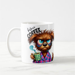 Innan kaffe vs. Fullständigt koffeinsatt hund Kaffemugg