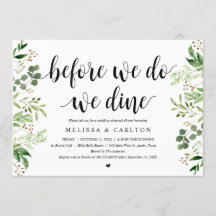 Innan vi gör det, middagar vi, grönska, Rehearsal 