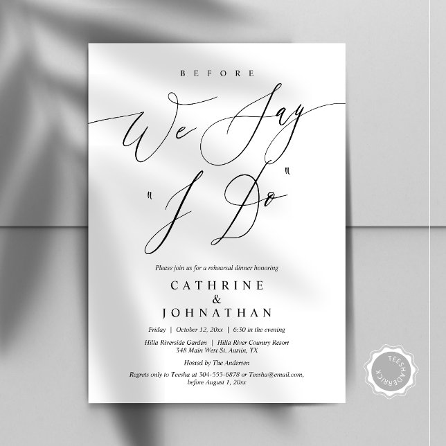 Innan vi säger "jag gör", Bröllop Rehearsal Dinner Inbjudningar (Before We Say "I Do", Wedding Rehearsal Dinner Invitation Card, Digital PDF JPG FIle Download )