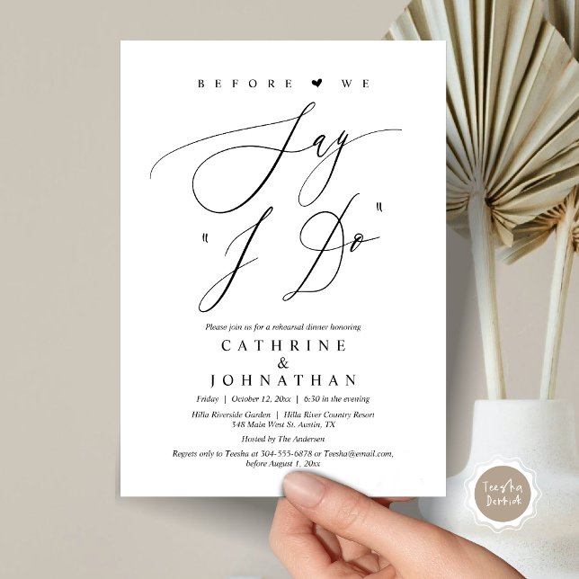 Innan vi säger "jag gör", Bröllop Rehearsal Dinner Inbjudningar (Before We Say "I Do", Wedding Rehearsal Dinner Invitation Card, Digital PDF JPG File Download )