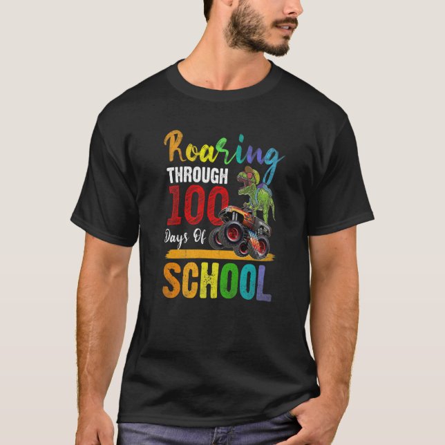 Innanför 100 dagar av skolmonster Lastbil D T Shirt (Framsida)