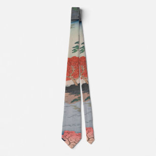 Innanför Akiba Shrine Vintage Ukiyo-e Japansk kon Slips