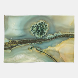 Innanför en halvädelsten kökshandduk