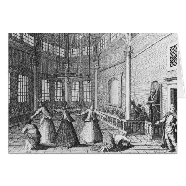 Innanför en turkisk moské, illustration hälsningskort (Framsidan Horizontal)
