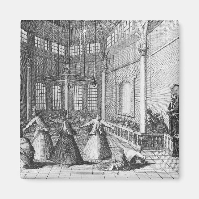 Innanför en turkisk moské, illustration magnet (Framsidan)