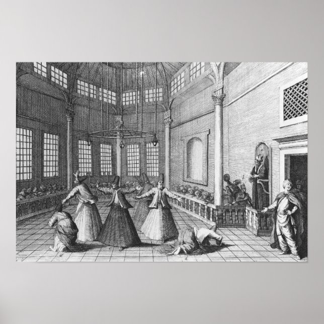 Innanför en turkisk moské, illustration poster (Framsidan)