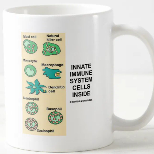 Innanför immunsystemet celler inuti kaffemugg (Mug for anyone with an immune system featuring "Innate Immune System Cells Inside")