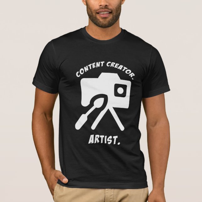 Innehåll Creator. Konstnär. YouTuber & Kreativ Fil T Shirt (Framsida)