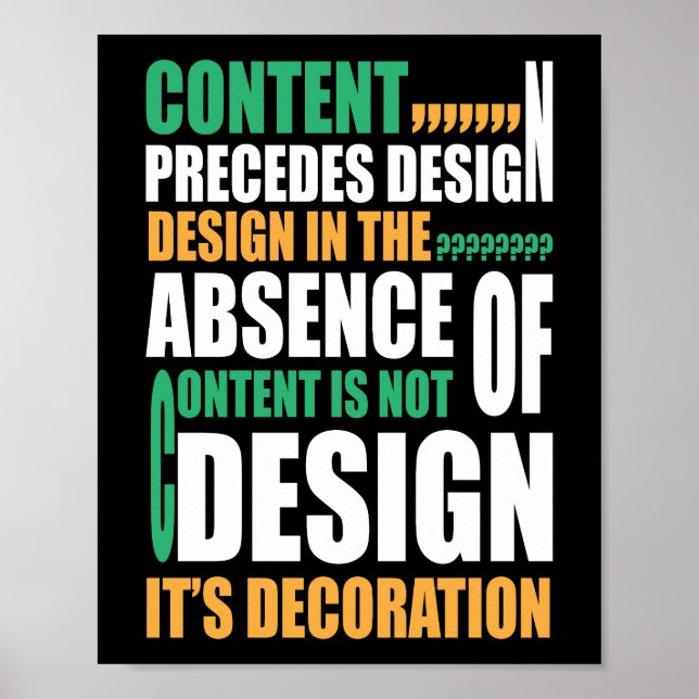 Innehåll föregår design Design i frånvaro Poster (Framsidan)