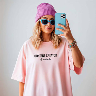 Innehåll Skapare + Social Media Namn T Shirt