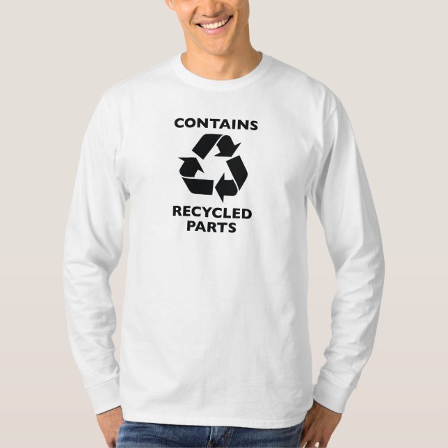 Innehåller återvunna delar t shirt (Framsida)
