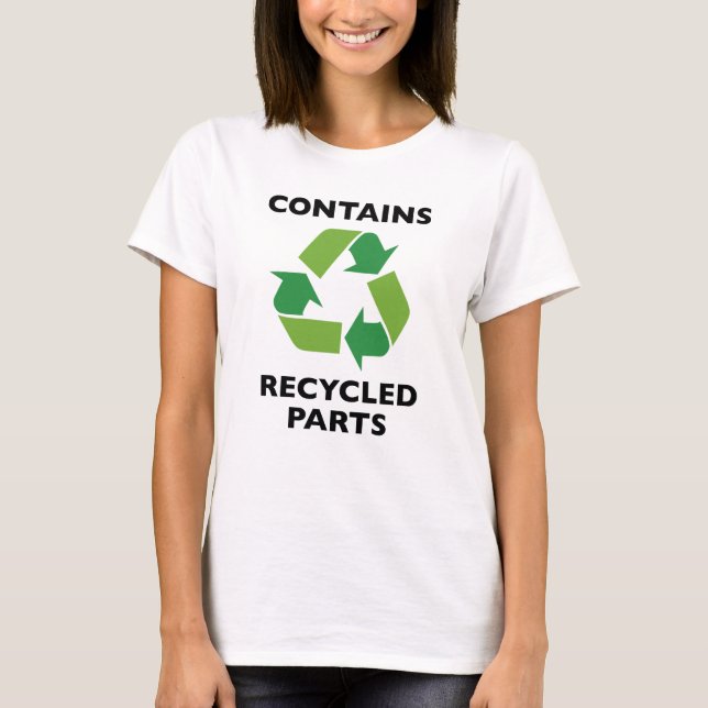 Innehåller återvunna delar t shirt (Framsida)