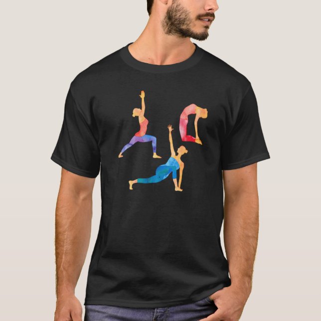 Innehåller bästa Yoga-bakgrundsutskrift T Shirt (Framsida)