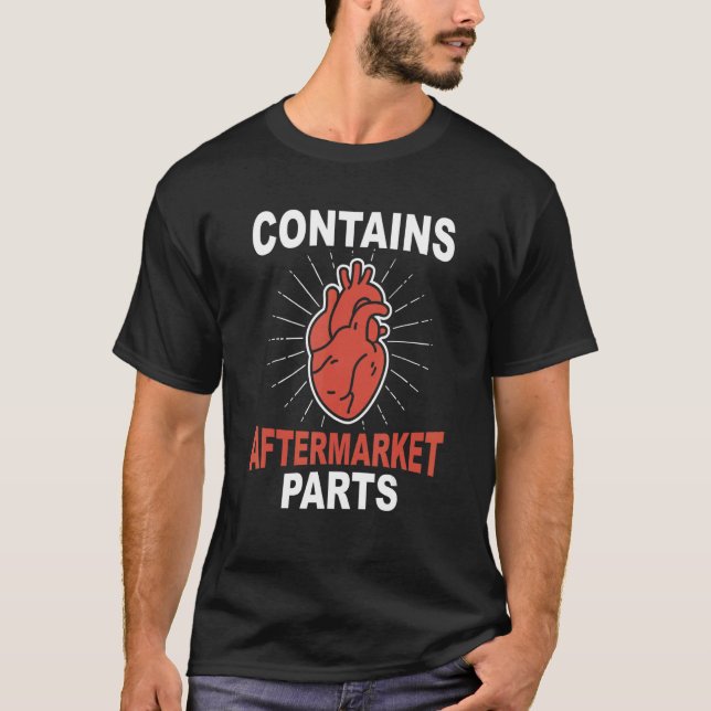 Innehåller Coola Heart Attack Surv på eftermarknad T Shirt (Framsida)