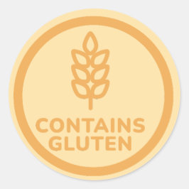 Innehåller Gluten Allergy Warning Celiac Runt Klistermärke