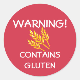 Innehåller Gluten Food Allergy Alert Red Runt Klistermärke