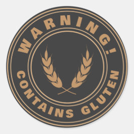 Innehåller larm om gluten Food Allergy Runt Klistermärke