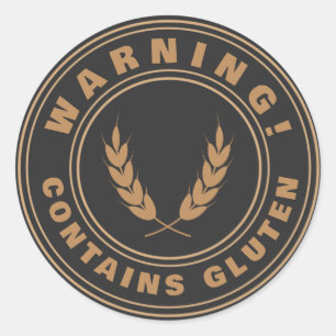 Innehåller larm om gluten Food Allergy Runt Klistermärke