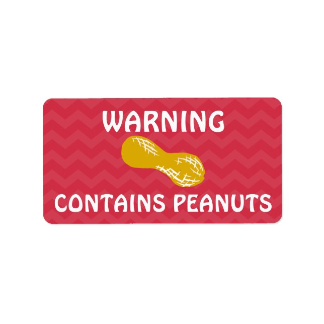 Innehåller livsmedelsallergi för jordnötter adressetikett (Framsidan)