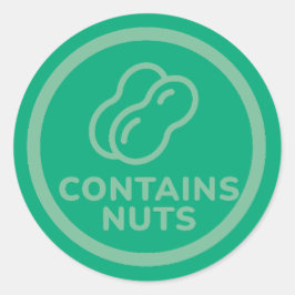 Innehåller Nöt Allergy Warning Peanut Cashew Baker Runt Klistermärke