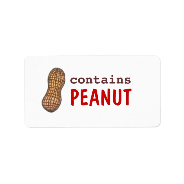 Innehåller peanut-etikett adressetikett (Framsidan)