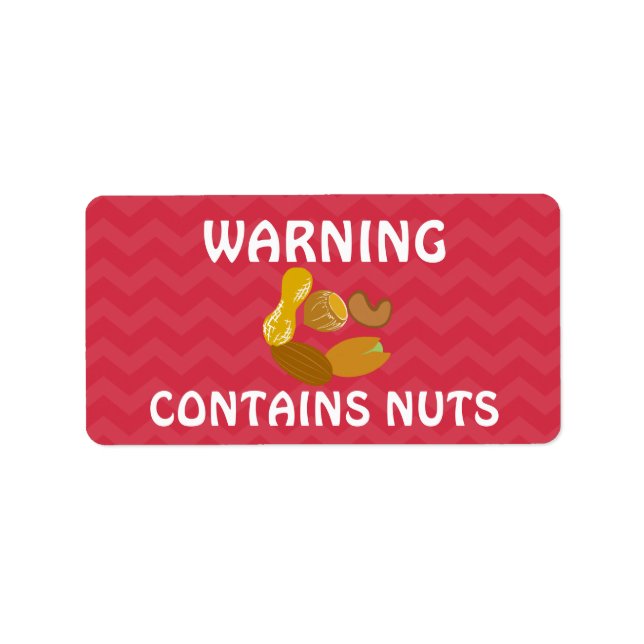 Innehåller "Peanuts Nöt Food Allergy Alert Sticker Adressetikett (Framsidan)