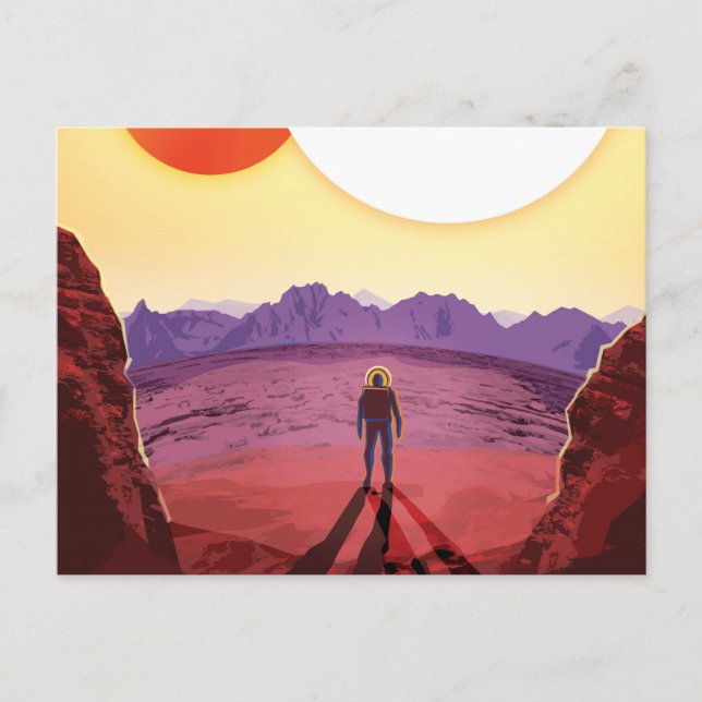 Innehåller utrymmesresmål Planet Äventyr Vykort (Framsida)