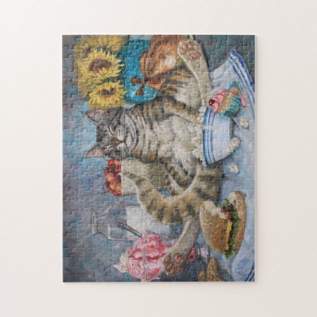 "Innehållet" från min ursprungliga oljemålning Pussel (Vertikal)