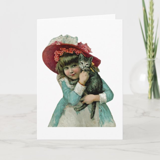 Innehav en julkattunge helgkort (Framsida)