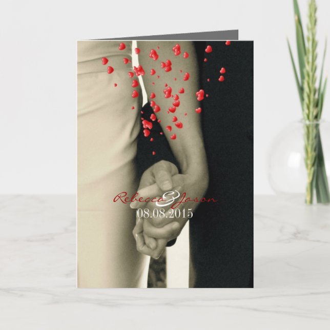 innehav räcker Balack och vitbröllop Inbjudan (Framsida)